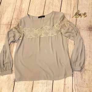 Cristina Gavioli light gray silk blouse size 8